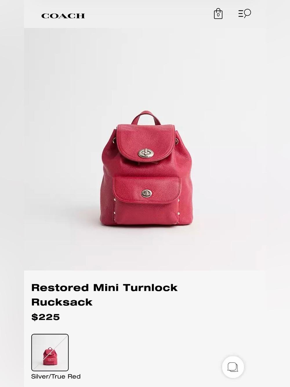 Coach Red Mini Turnlock Rucksack Backpack - Picture 11 of 11